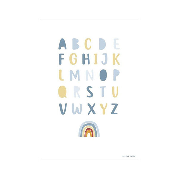 Little Dutch Poster Rainbow Alphabet - Blue (A3)