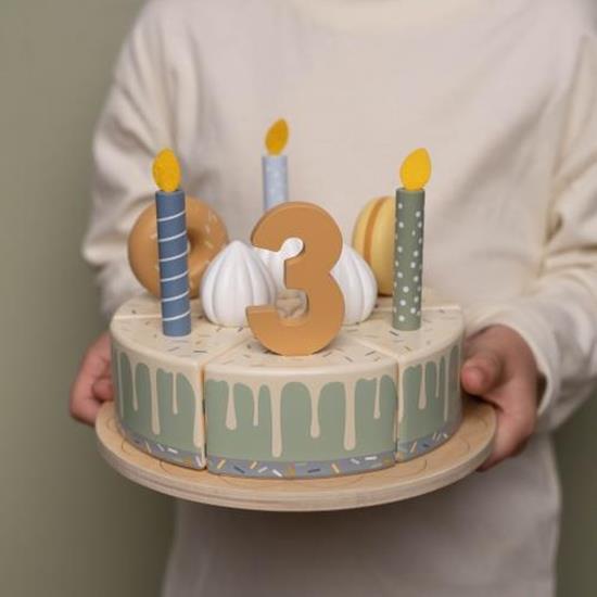Little Dutch Wooden Birthday Cake - Blue