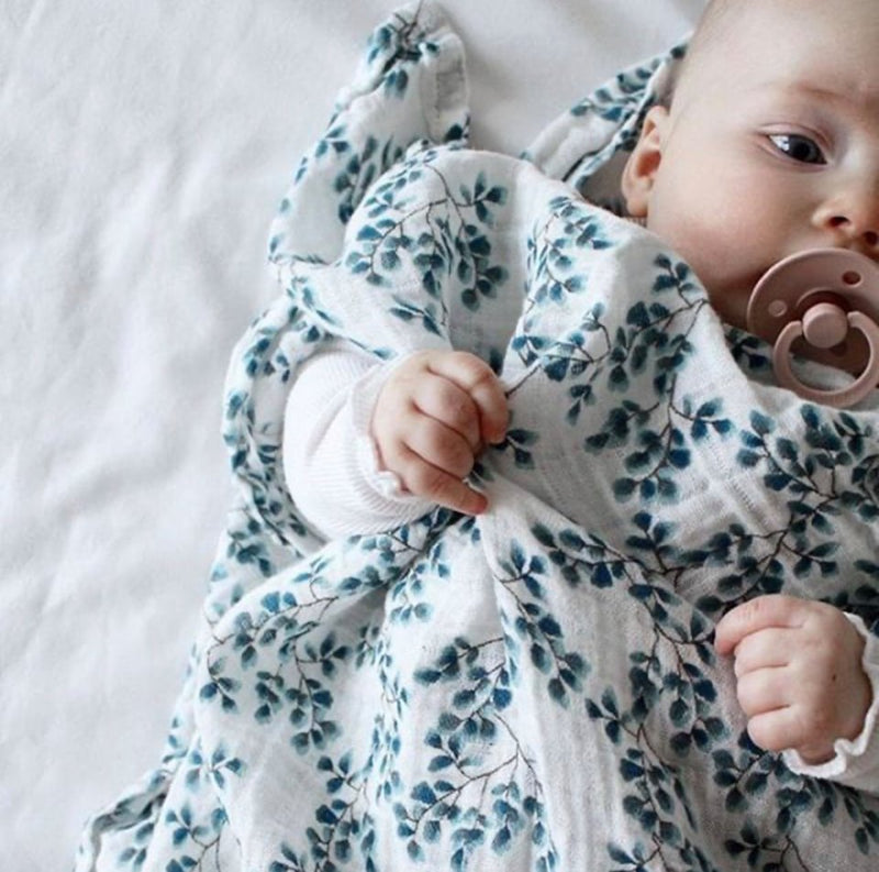 Muslin Cloth 3-pack - Mix Fiori, Petroleum, Creme White