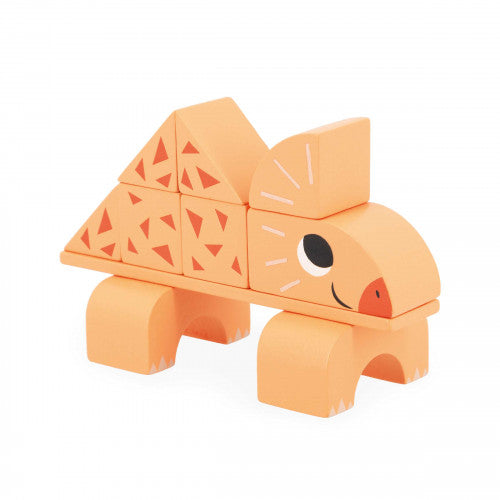 Janod Dino Cubikosaurus, Dinosaurs To Build Stacking Blocks