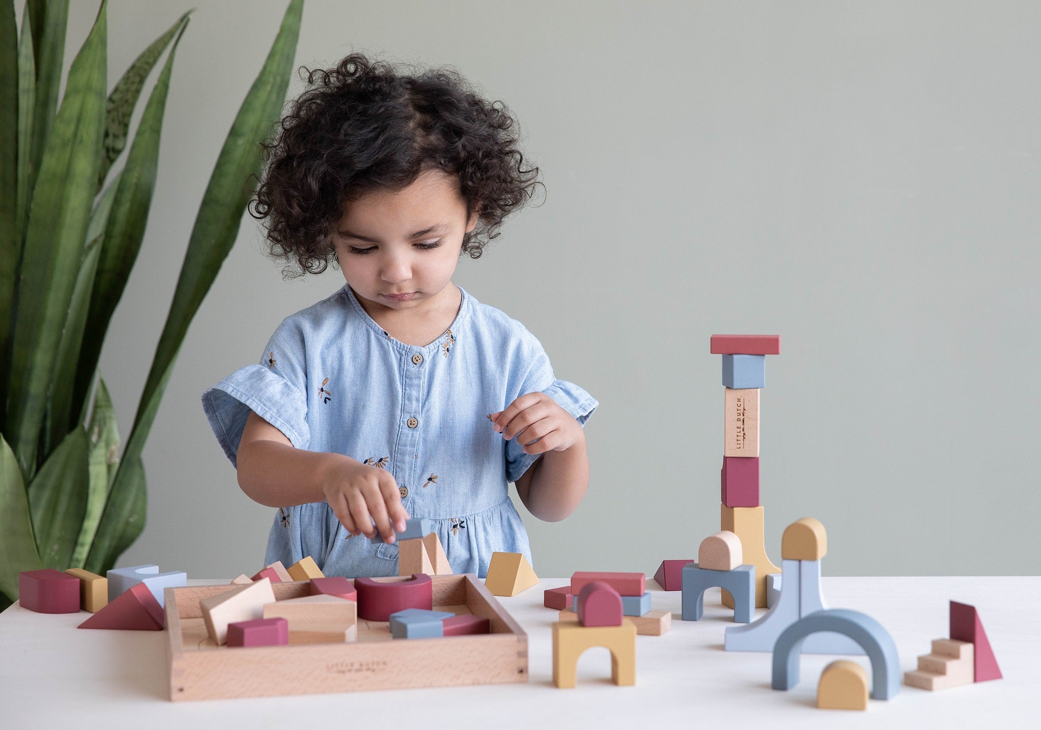 Little Dutch Wooden Building Blocks - Pure & Natural - Set of 47