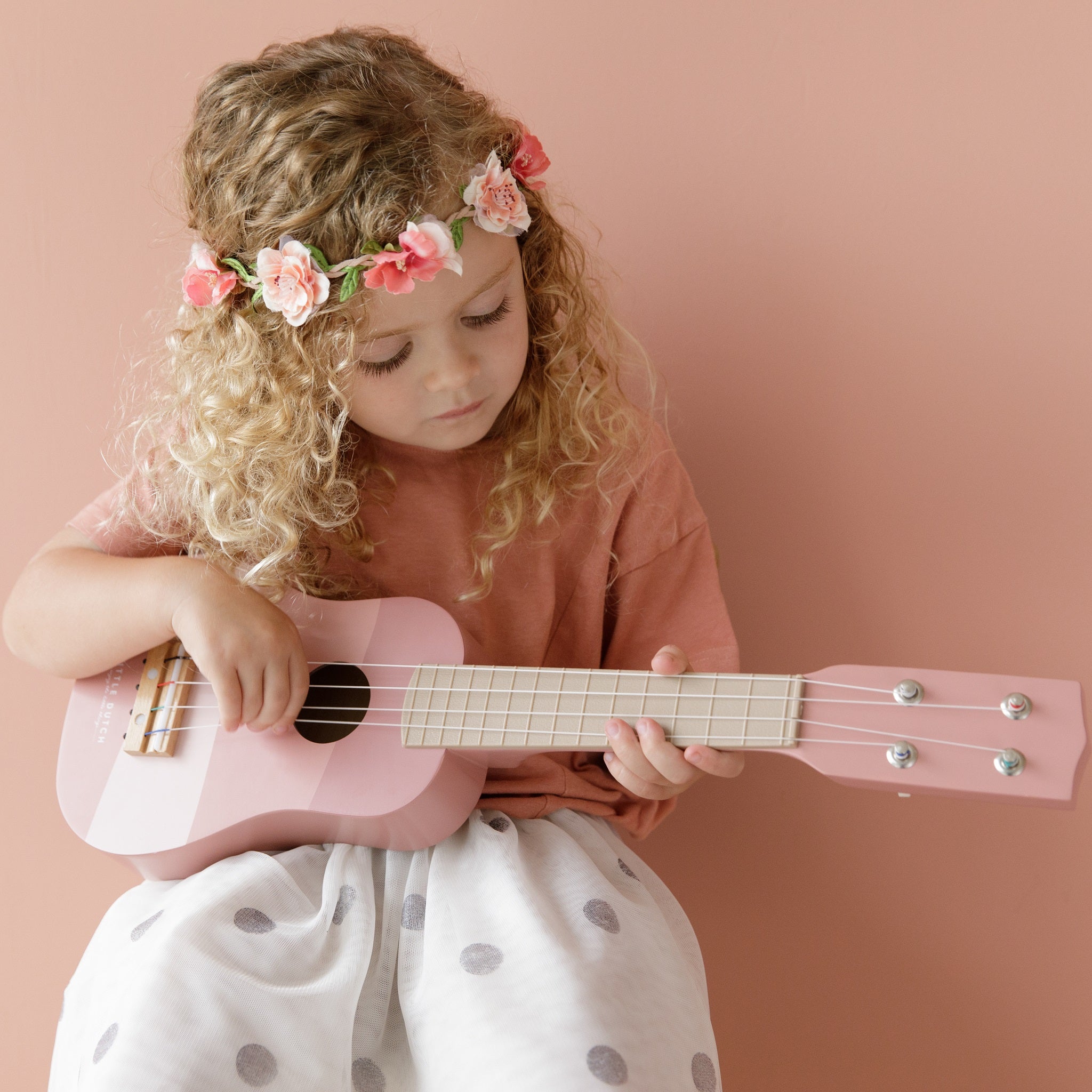 Little Dutch Wooden Guitar Adventure Pink