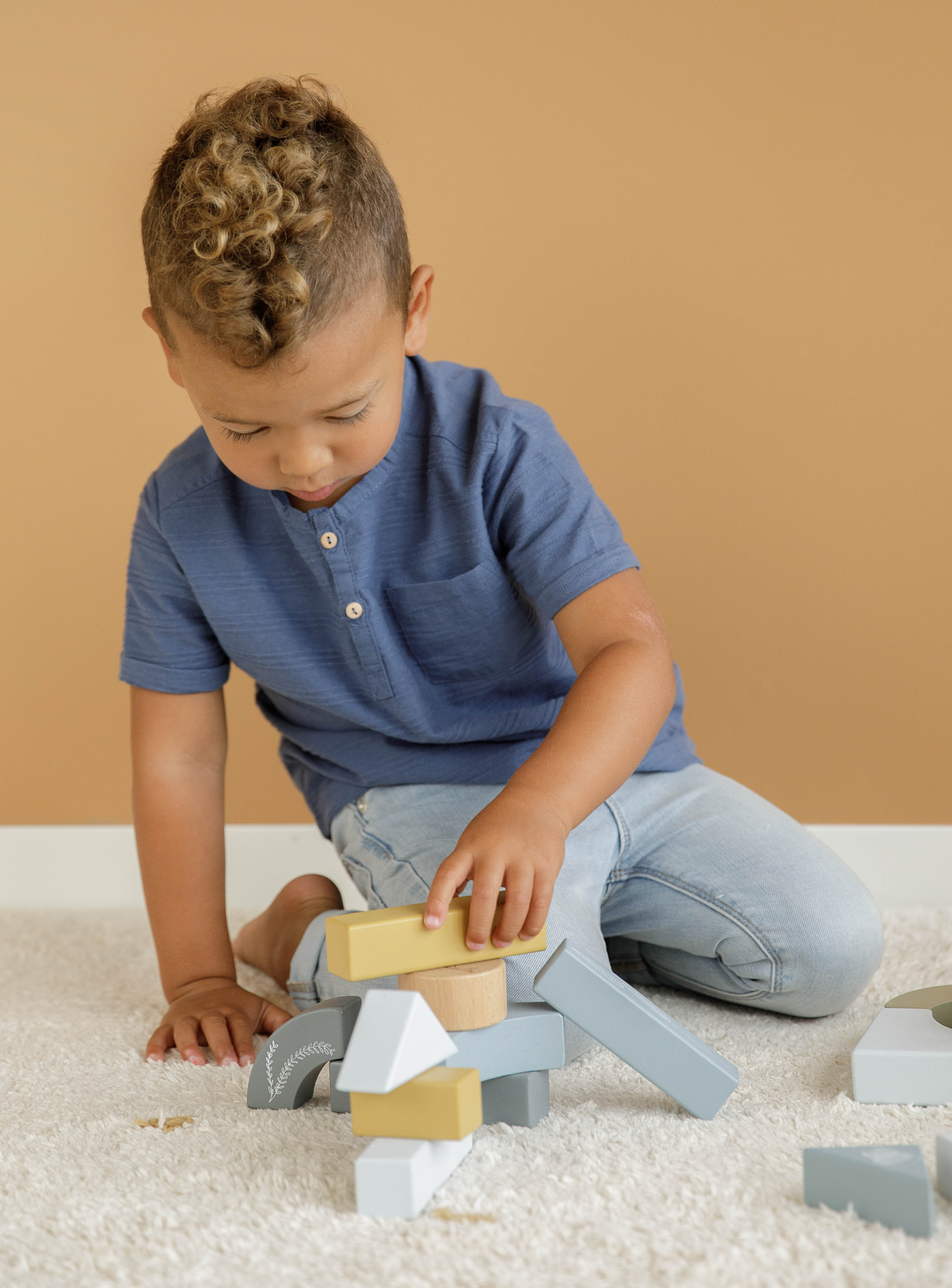 Little Dutch Walker With Blocks - Ocean Blue