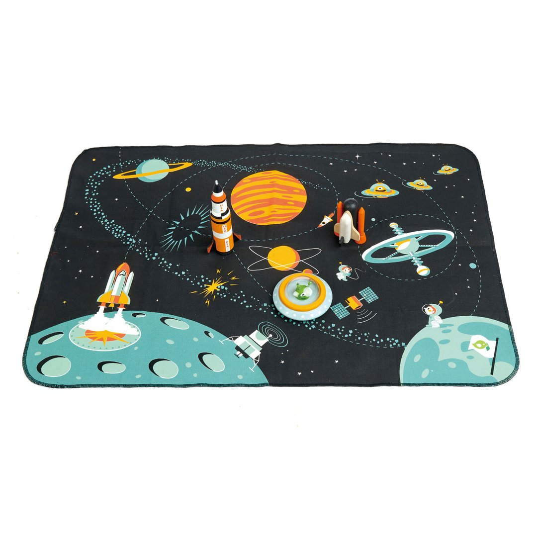 Space Adventure Space Playmat with Wooden Toys