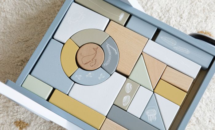 Little Dutch Walker With Blocks - Ocean Blue