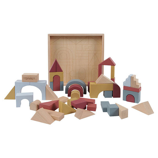 Little Dutch Wooden Building Blocks - Pure & Natural - Set of 47