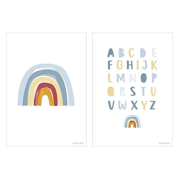 Little Dutch Poster Rainbow Alphabet - Blue (A3)