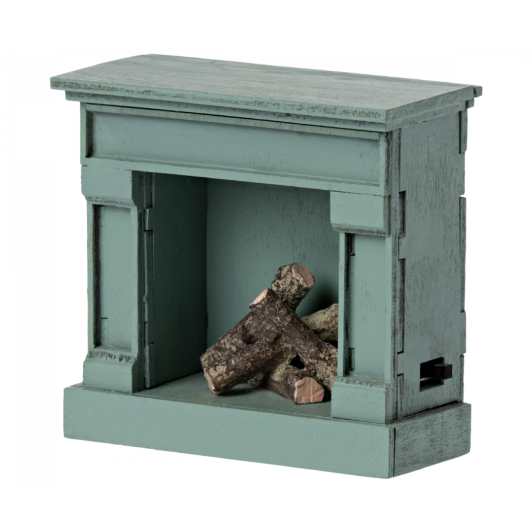 Maileg Miniature fireplace - Vintage Blue