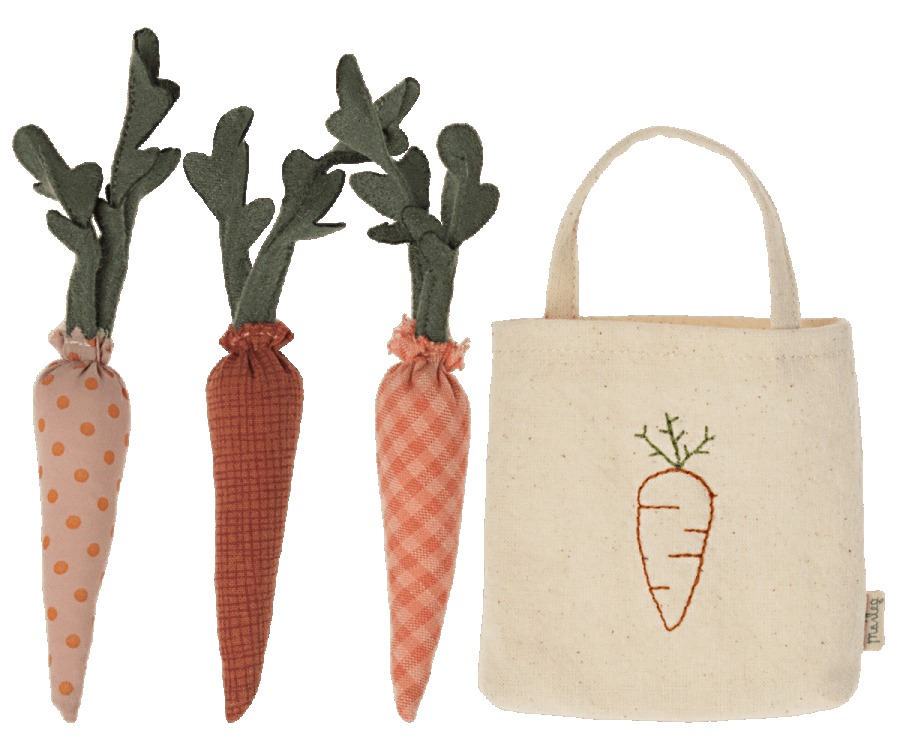 Maileg Carrots in shopping bag, Mini