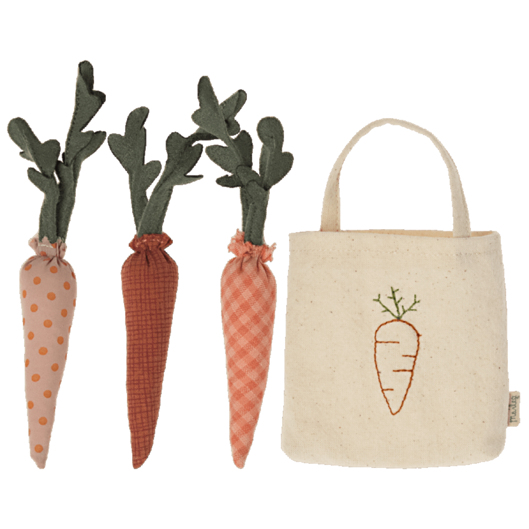 Maileg Carrots in shopping bag, Mini