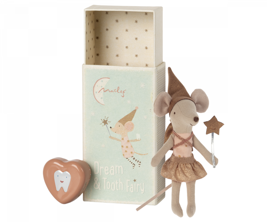 Maileg Tooth fairy mouse in Matchbox - Rose
