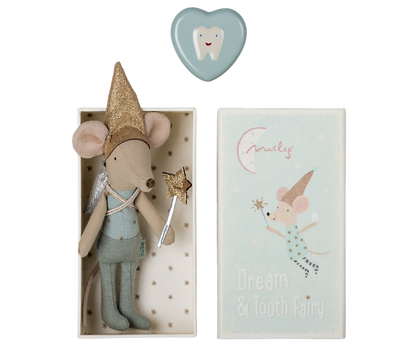 Maileg Tooth fairy mouse in matchbox - Blue