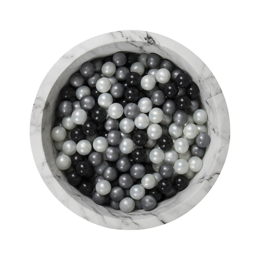 Larisa &amp; Pumpkin Marble Ball Pit - Silver/Pearl/Black Balls