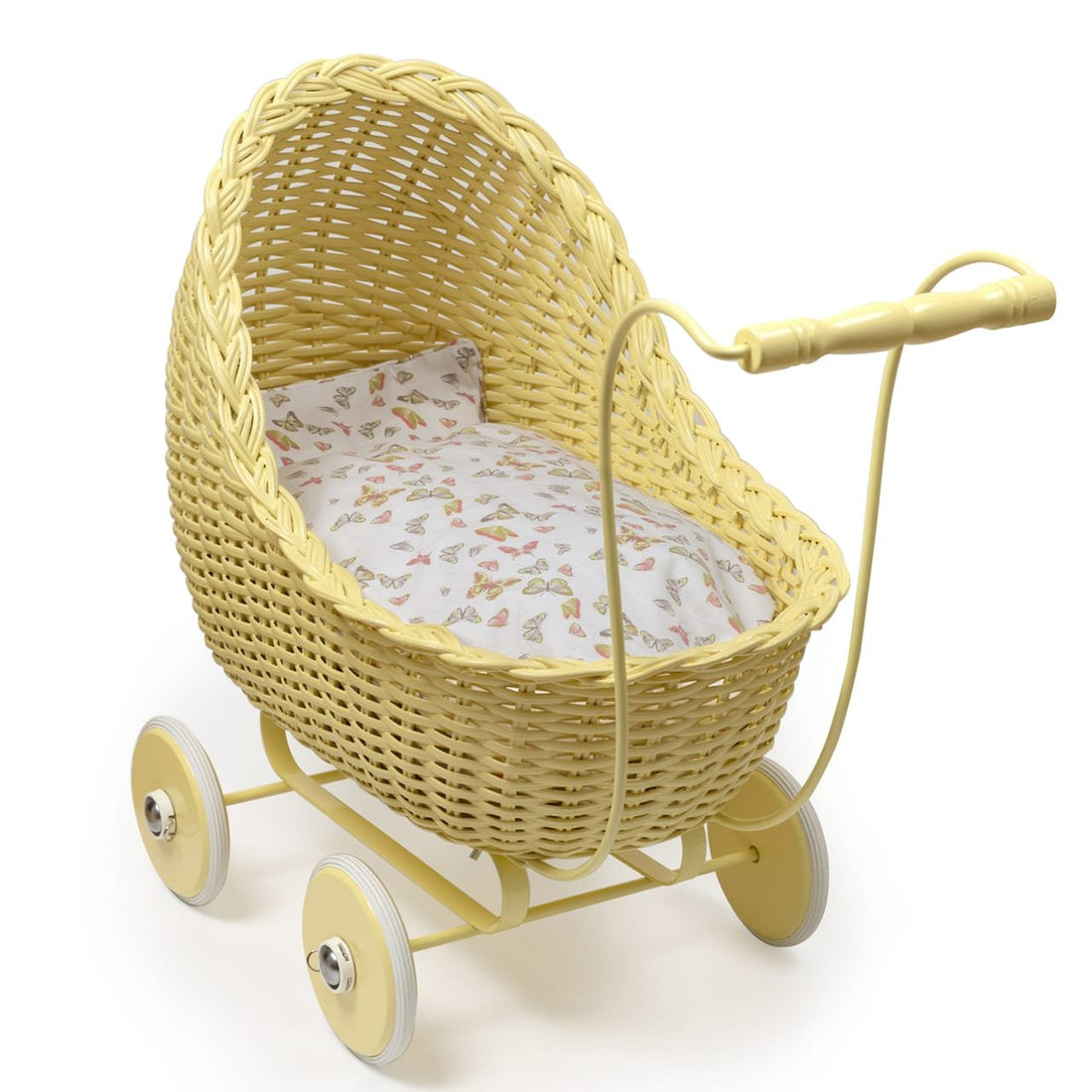 SmallStuff Wicker Stroller - Soft Yellow