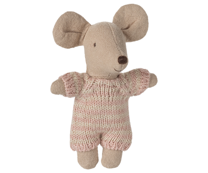 Maileg Baby mouse in carry cot - Rose (New 2025)
