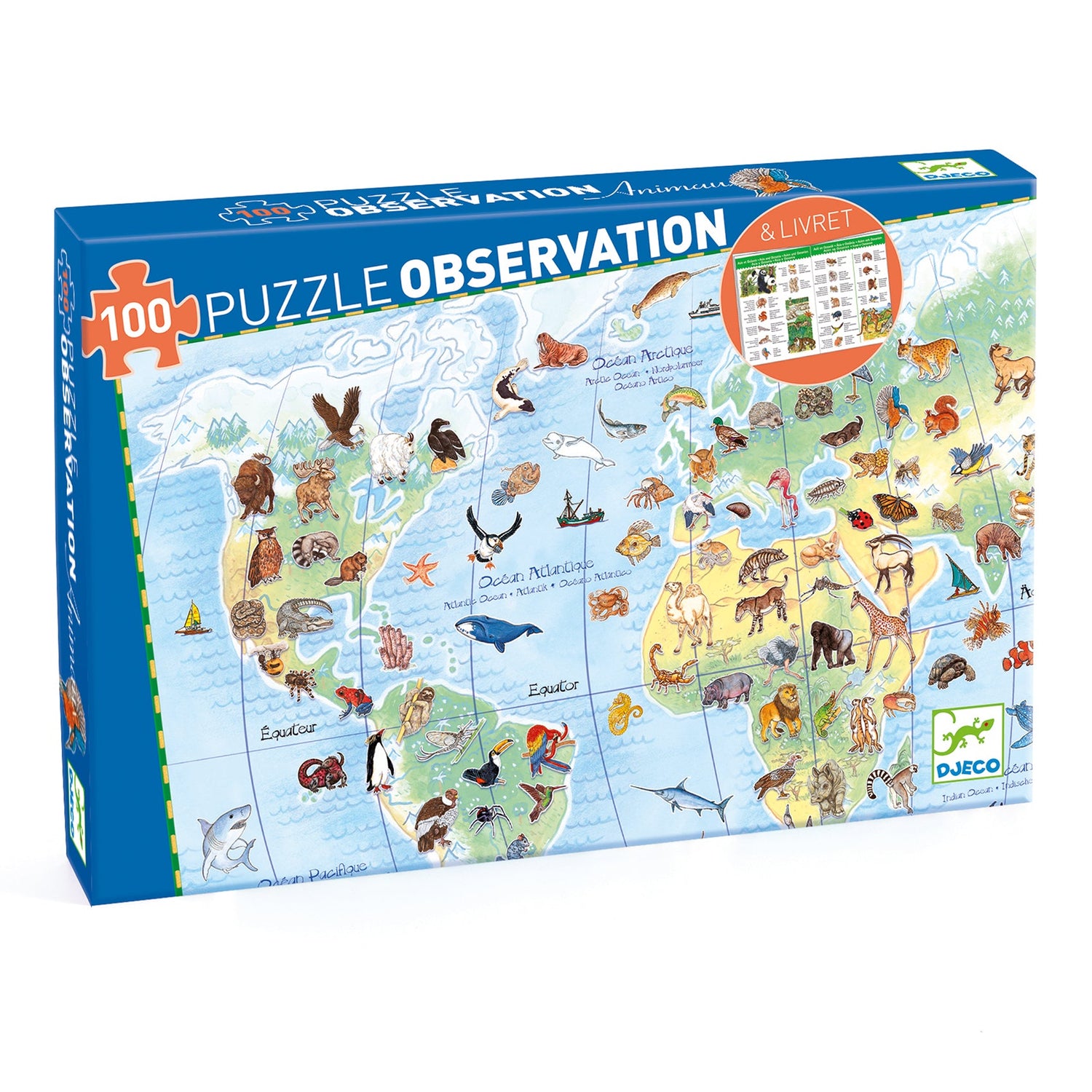 Observation puzzle -  World Animals 100 pcs