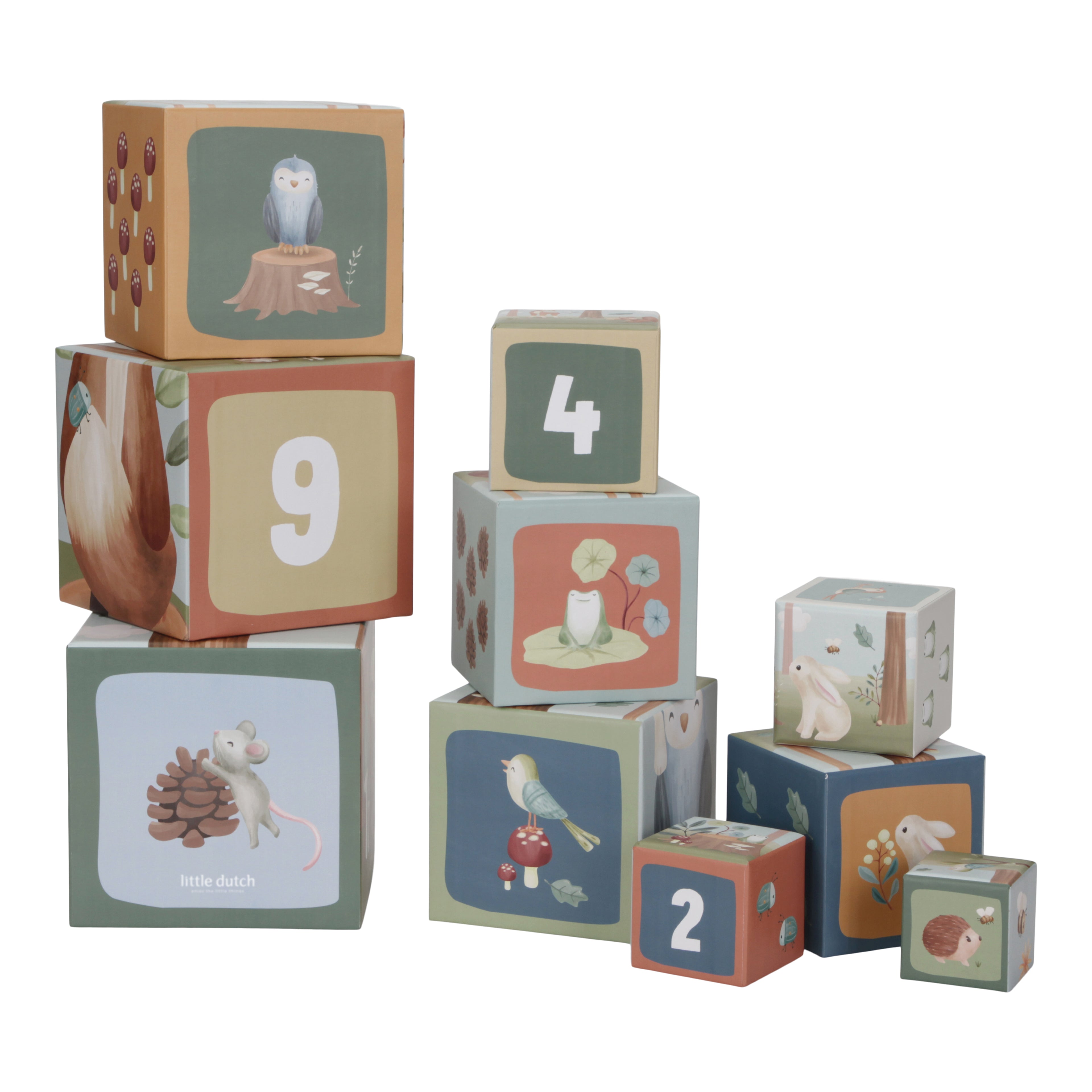 Little Dutch Cardboard Building Blocks -Forest Friends