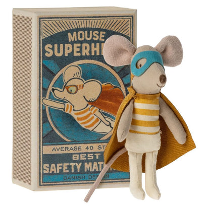 Maileg Superhero Mouse, Little Brother in Matchbox