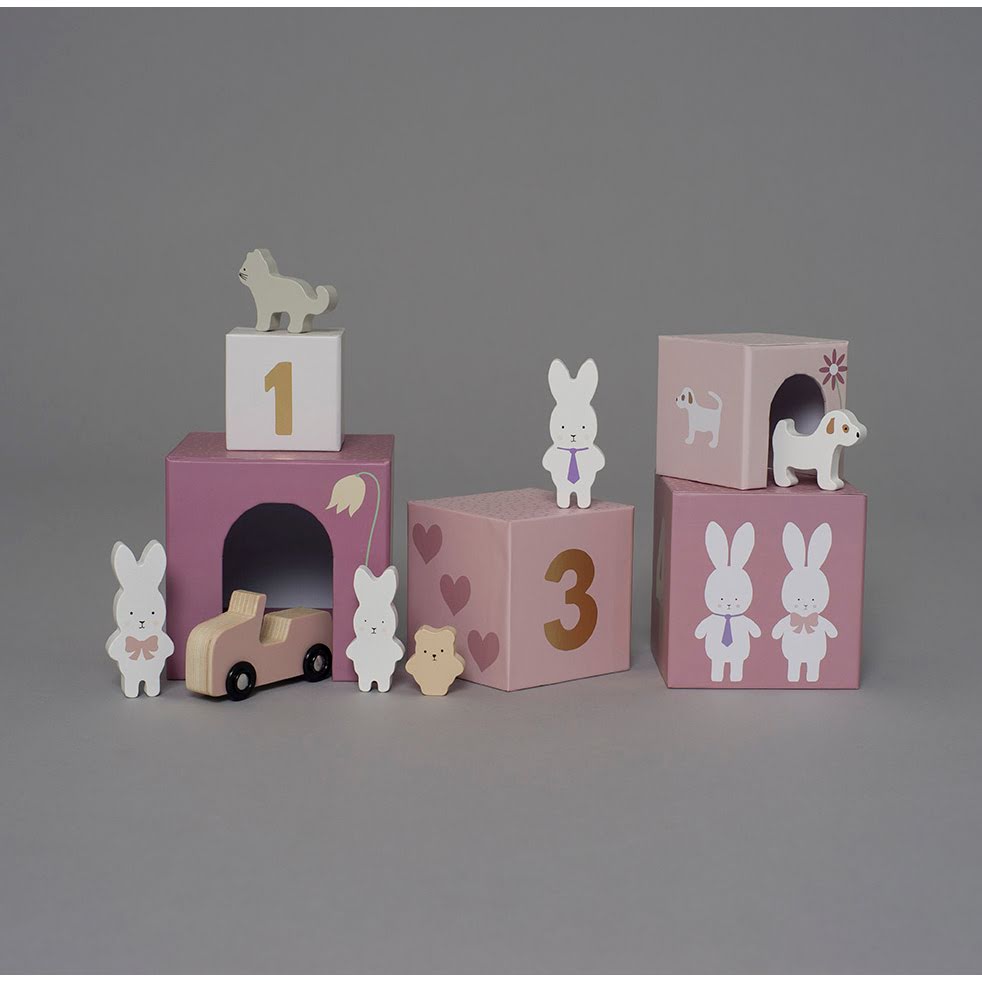 JaBaDaBaDo Stacking cubes - Bunny family 1-5