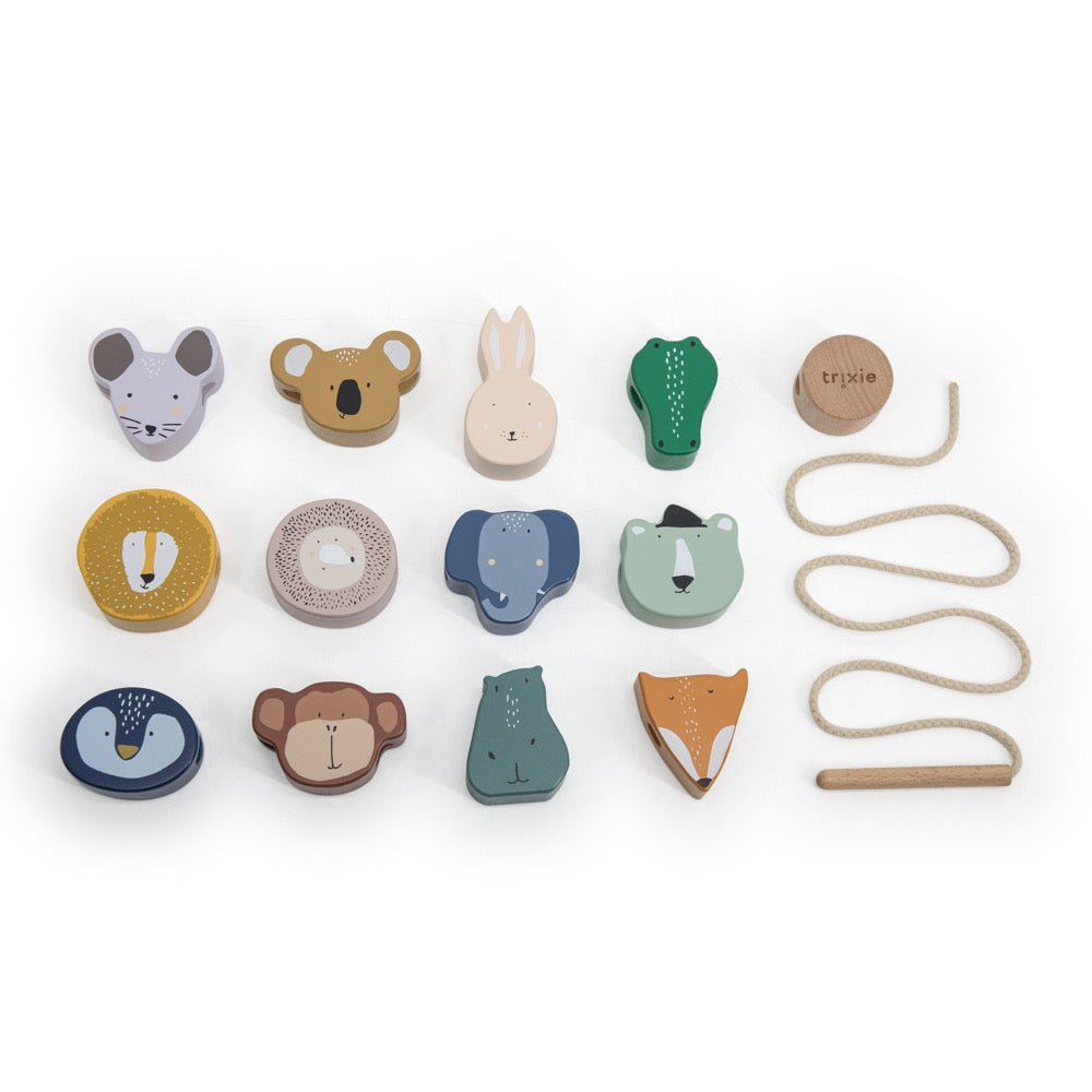 Trixie Wooden Animal lacing beads