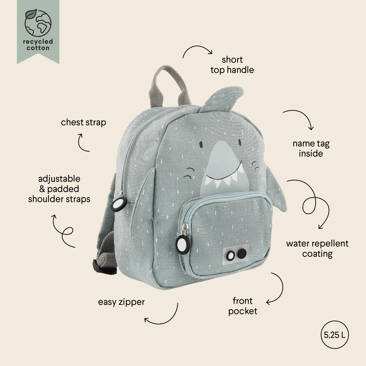 Trixie Small backpack  - Mr. Shark