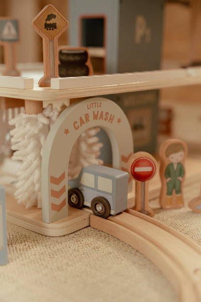 Little Dutch Wooden Toy Garage- Blue