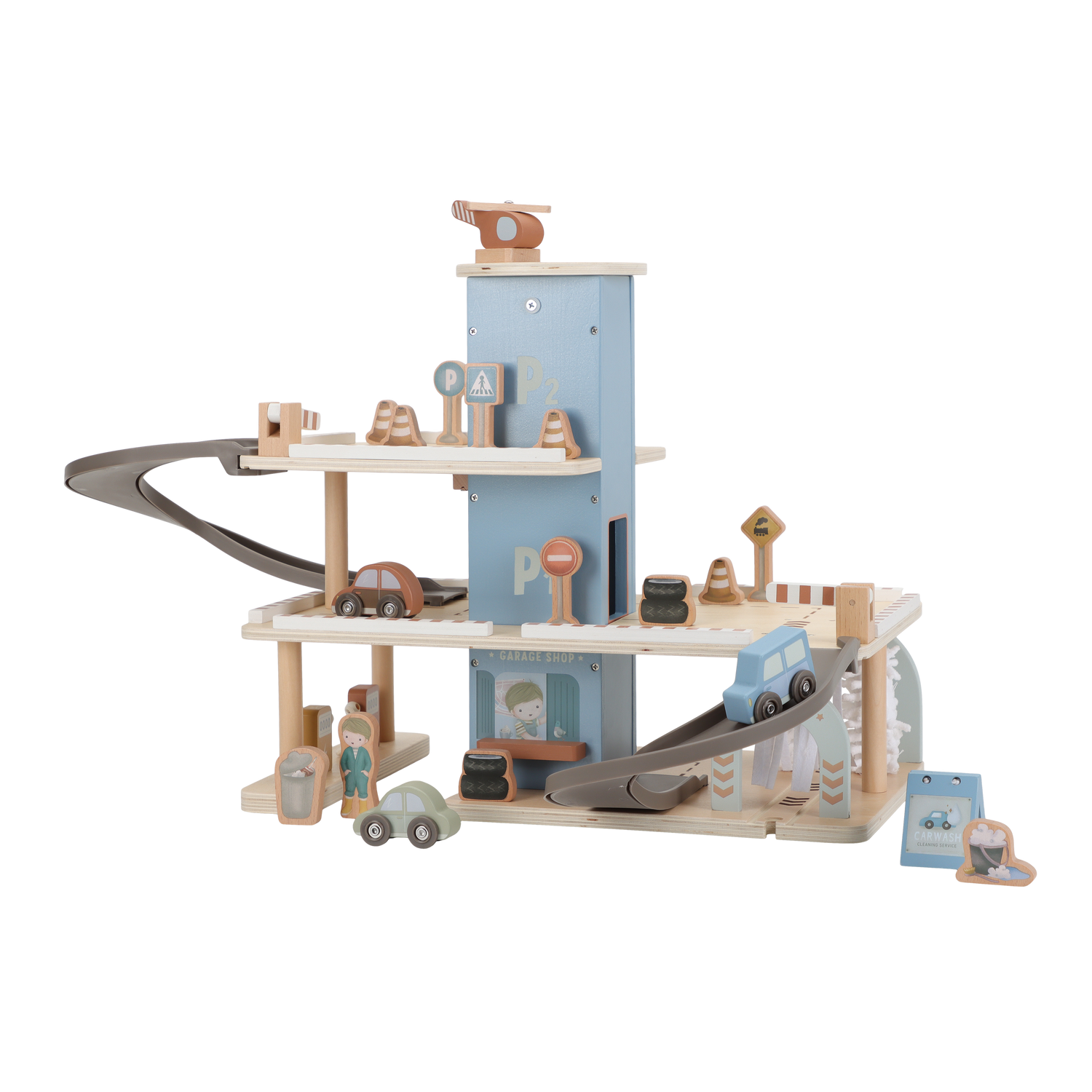 Little Dutch Wooden Toy Garage- Blue – KID store Little Dutch Wooden Toy Garage- Blue – KID store