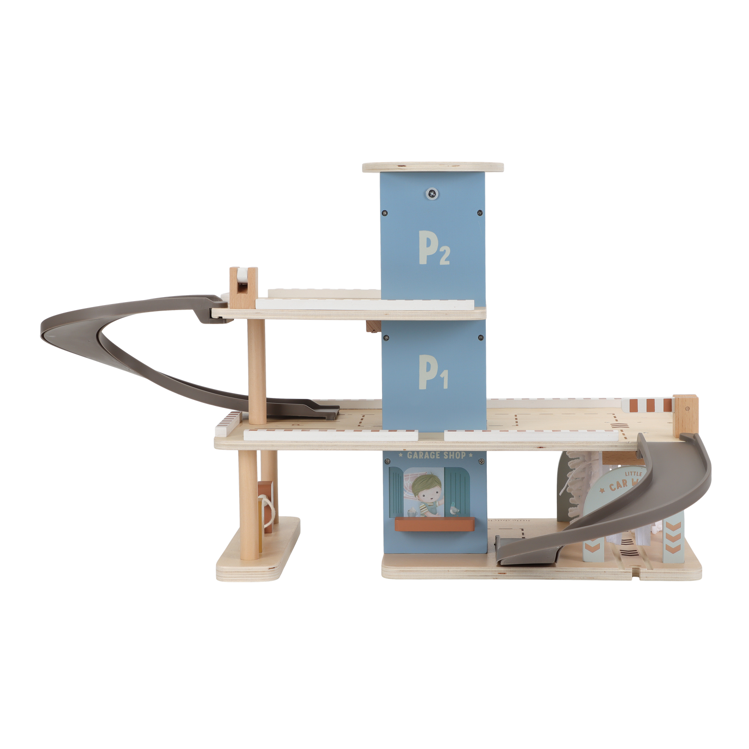 Little Dutch Wooden Toy Garage- Blue