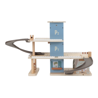 Little Dutch Wooden Toy Garage- Blue