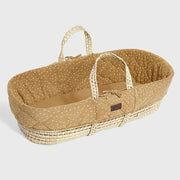 Natural Organic Quilted Moses Basket & Mattress - Honey Rice