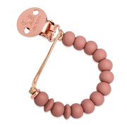 Soother Clip - Rose Dawn with Rose Gold (premium- with wax cord)