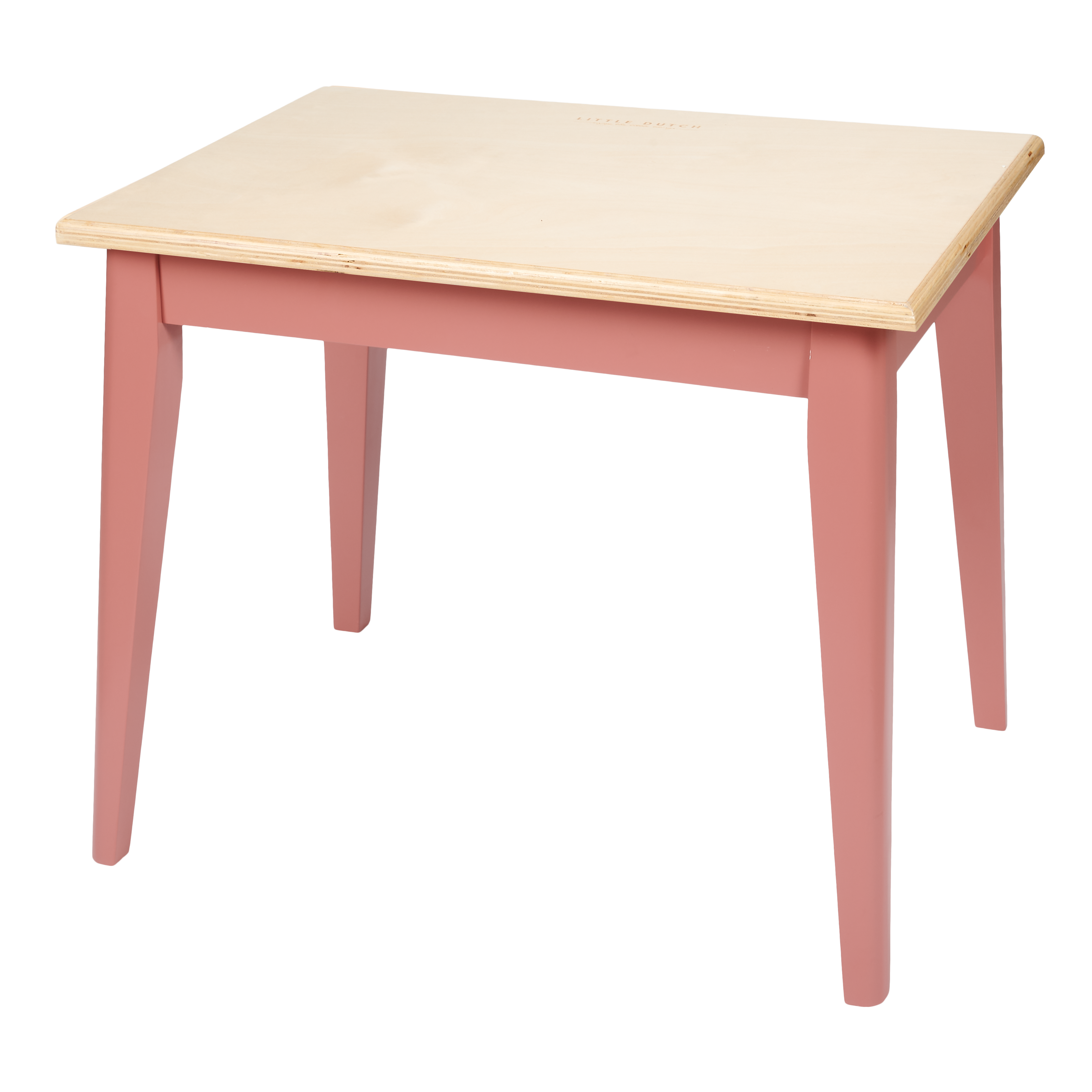 Pink wooden sales table and chairs