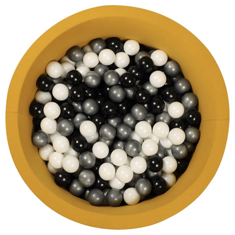 Larisa & Pumpkin Mustard Ball Pit - Black/Silver/White Balls