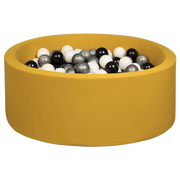 Larisa & Pumpkin Mustard Ball Pit - Black/Silver/White Balls