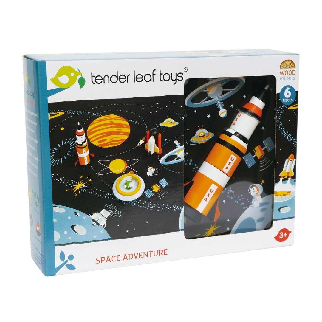 Space Adventure Space Playmat with Wooden Toys
