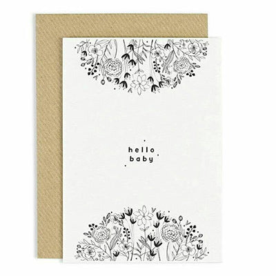 Hello Baby Floral Card
