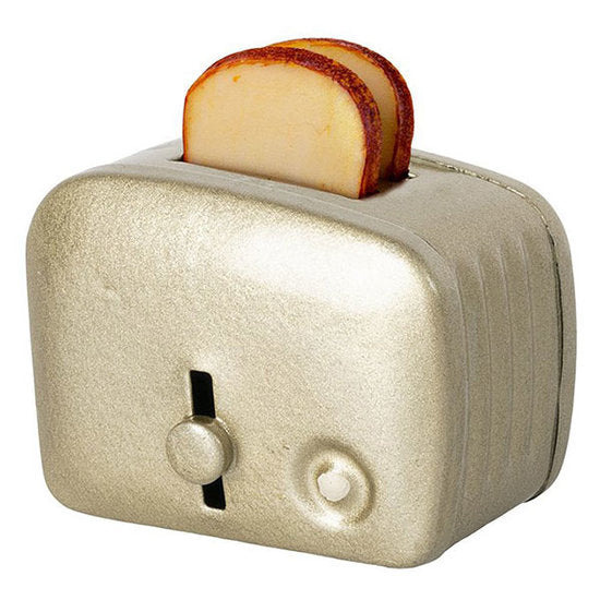 Maileg Miniature Toaster &amp; Bread - Silver