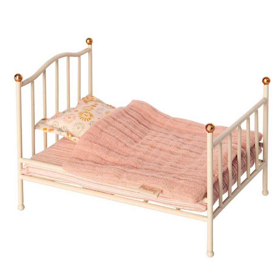 Maileg Vintage bed, Mouse (Baby Mice Size) - Off white