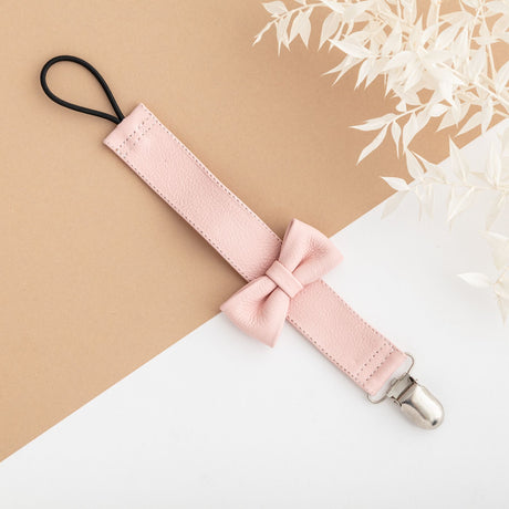 Bow Soother Clip - Blush Pink