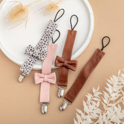 Bow Soother Clip - Vintage Tan