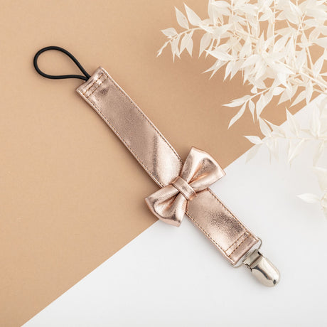 Bow Soother Clip - Rose Gold