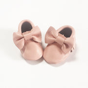 Baby Pink Bow Moccasins