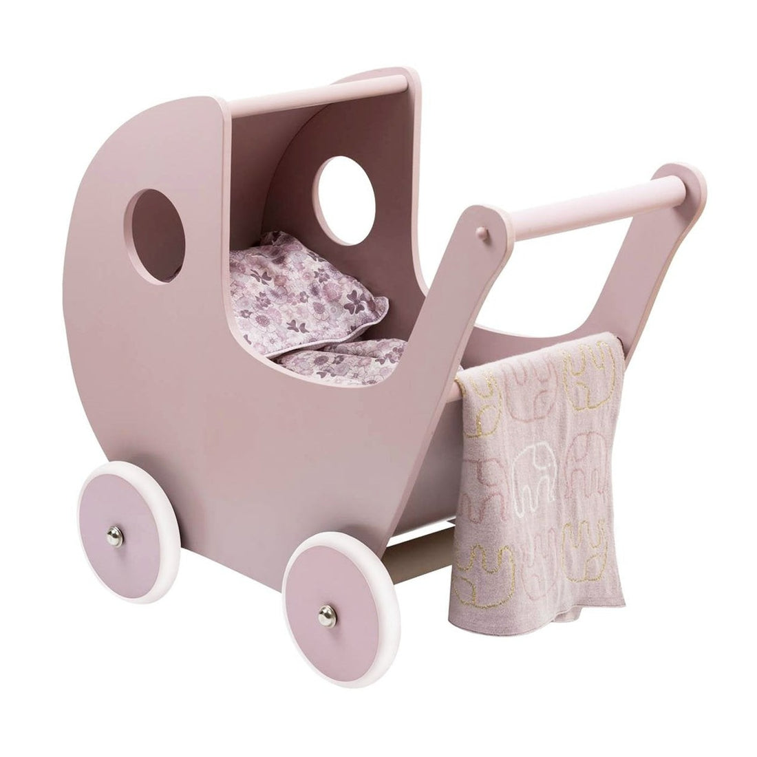 Smallstuff Wooden Stroller in Powder Pink (No MDF)