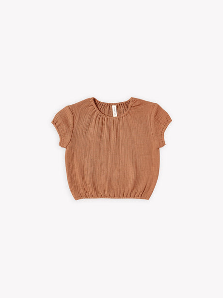 Cinched Woven Tee - Rust (3-6m, 12-18m and 18-24m left)